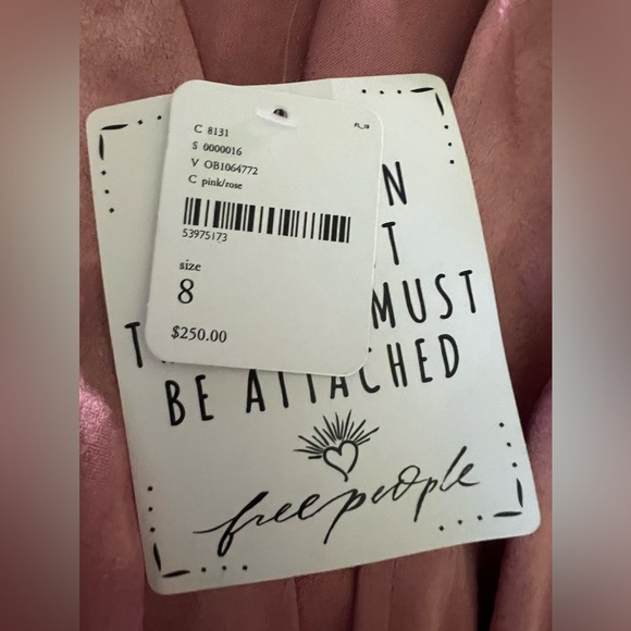 Free People‎ Beatrice Satin Maxi Dress Pink/rose size 8 NWT - Picture 13 of 16